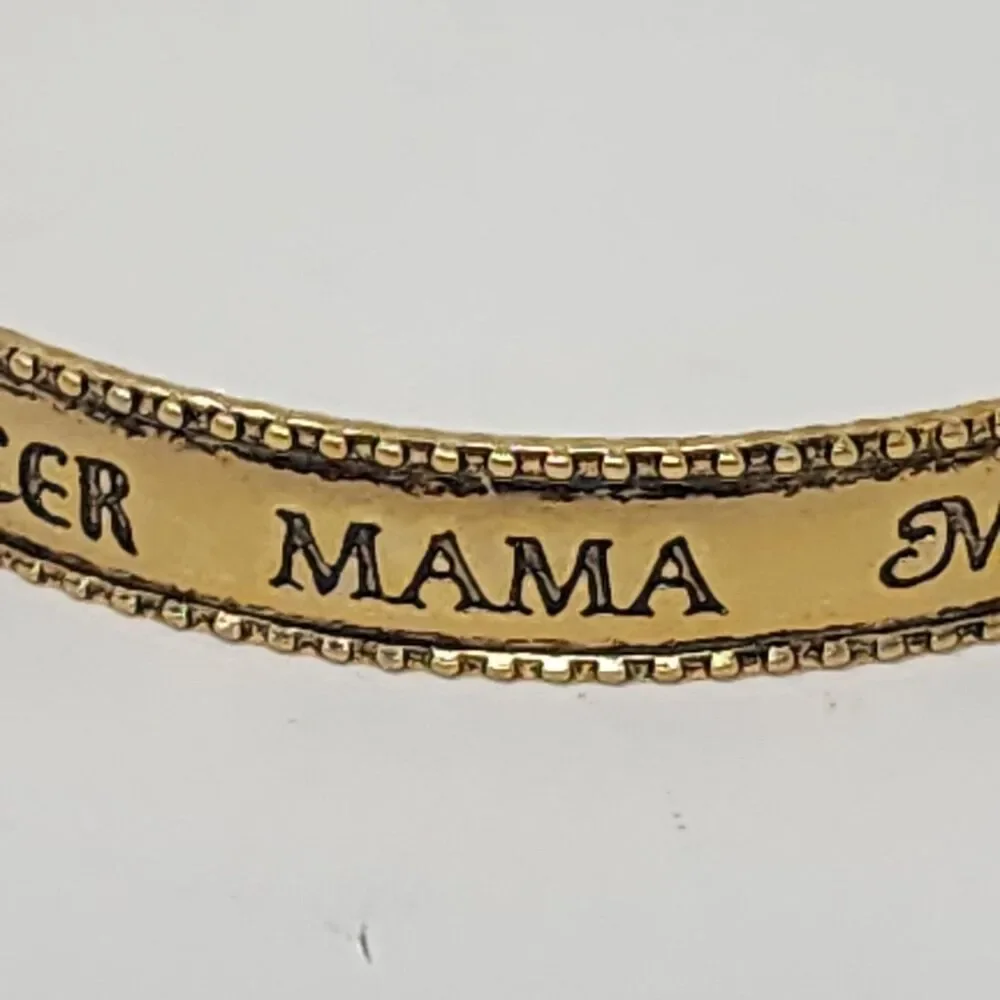 Gold Tone Mother Multilingual Bangle Bracelet Womens Family Love Jewelry Gift